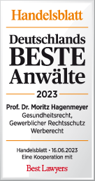 Deutschlands beste Anwälte 2023 (Germany's Best Lawyers 2023) Prof. Dr. Moritz Hagenmeyer (Handelsblatt / Best Lawyers)