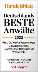 Deutschlands beste Anwälte 2023 Prof. Dr. Moritz Hagenmeyer (Handelsblatt / Best Lawyers)
