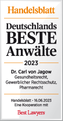 Deutschlands beste Anwälte 2023 Dr. Carl von Jagow (Handelsblatt / Best Lawyers)