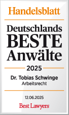 Deutschlands beste Anwälte 2025 Dr. Tobias Schwinge (Handelsblatt / Best Lawyers)
